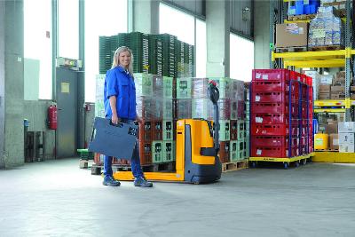 Jungheinrich Lithium ion truck in Tesco