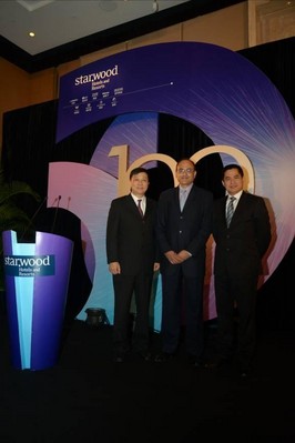 From left to right Mr. Qian Jin, President, Greater China, Mr. Vasant Prabhu, Vice Chairman and Chief Financial Officer and  Mr. Stephen Ho, President, Asia Pacific, Starwood Hotels & Resorts Worldwide, Inc.